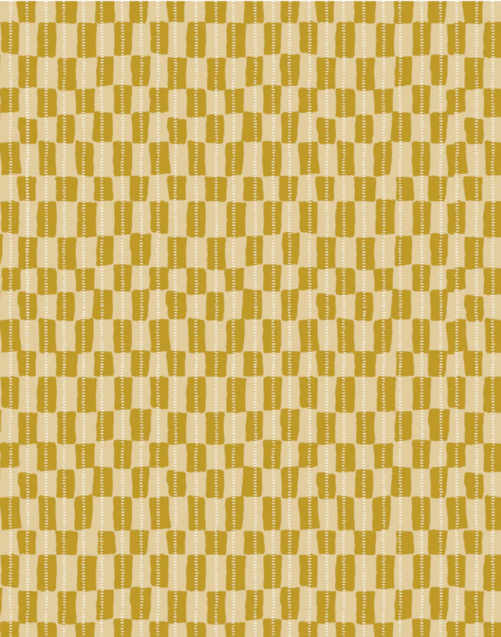 Gustav Linen Fabric, Mustard / Rye