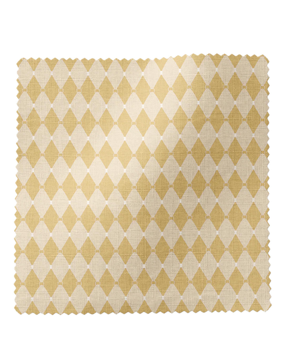 Harlequin Parade, Ochre - Linen Fabric
