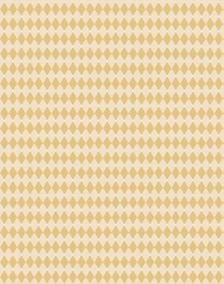 Harlequin Parade, Ochre - Linen Fabric