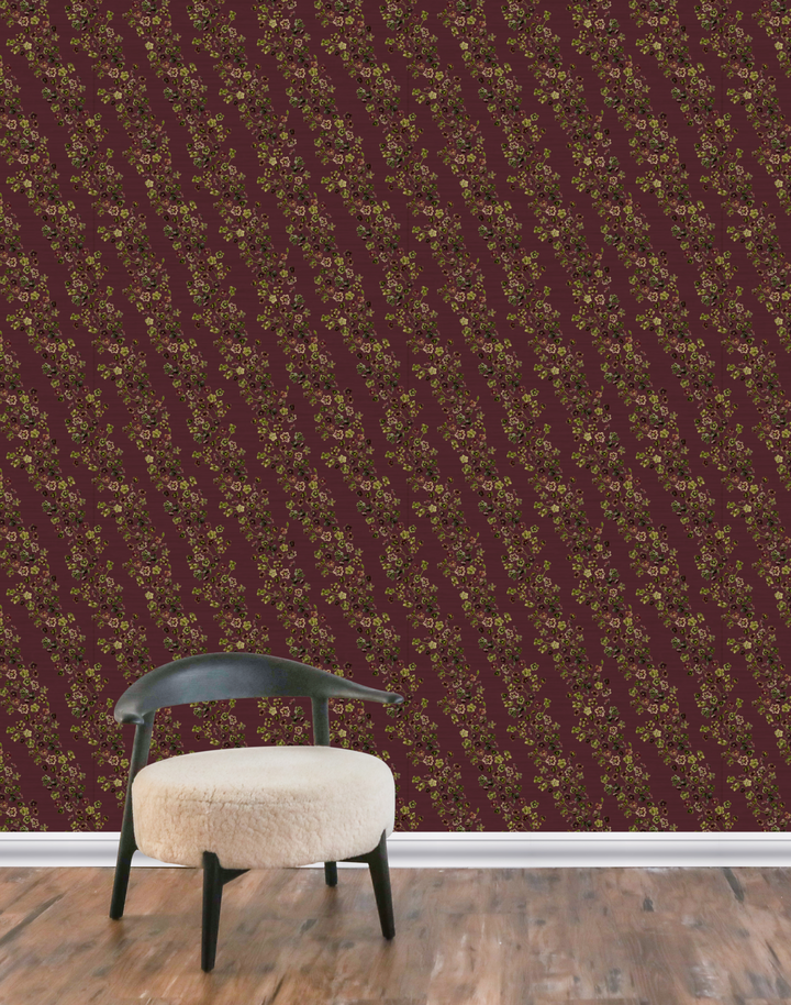 Hellebore Grasscloth, Mulberry