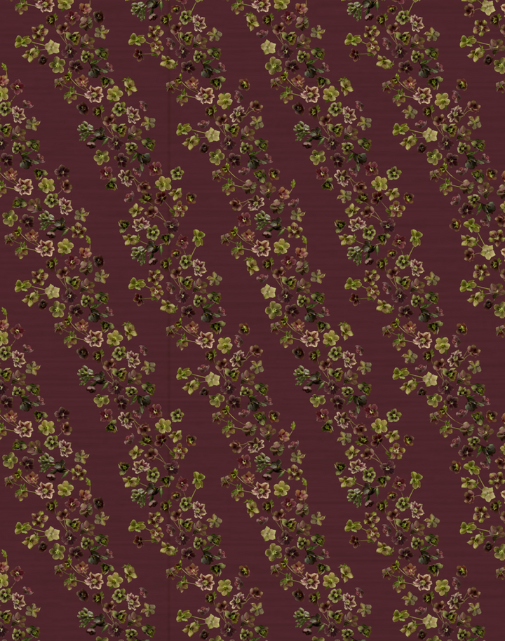 Hellebore Grasscloth, Mulberry