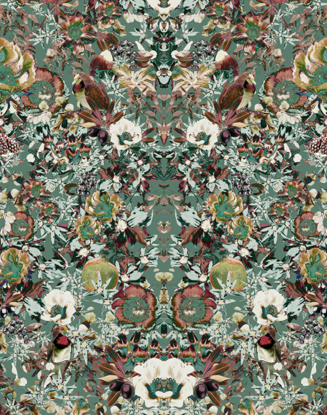 Heritage Bloom, Dark Sage Green