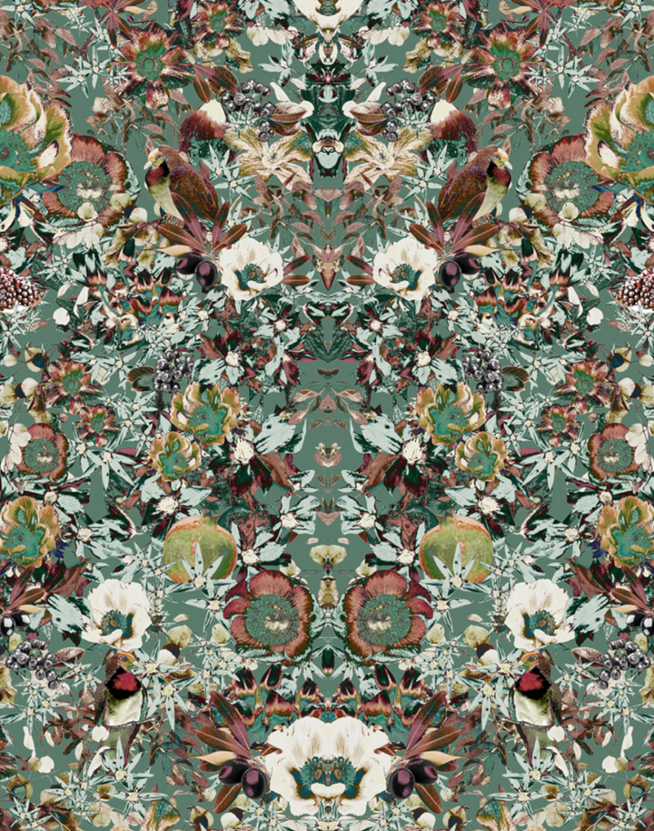 Heritage Bloom, Dark Sage Green