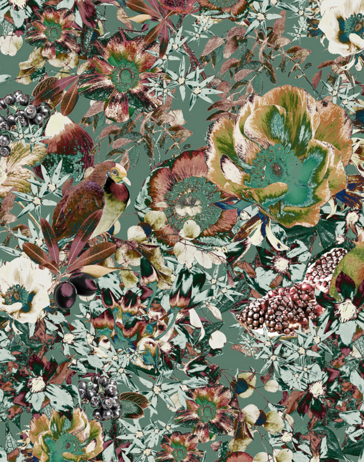 Heritage Bloom, Dark Sage Green