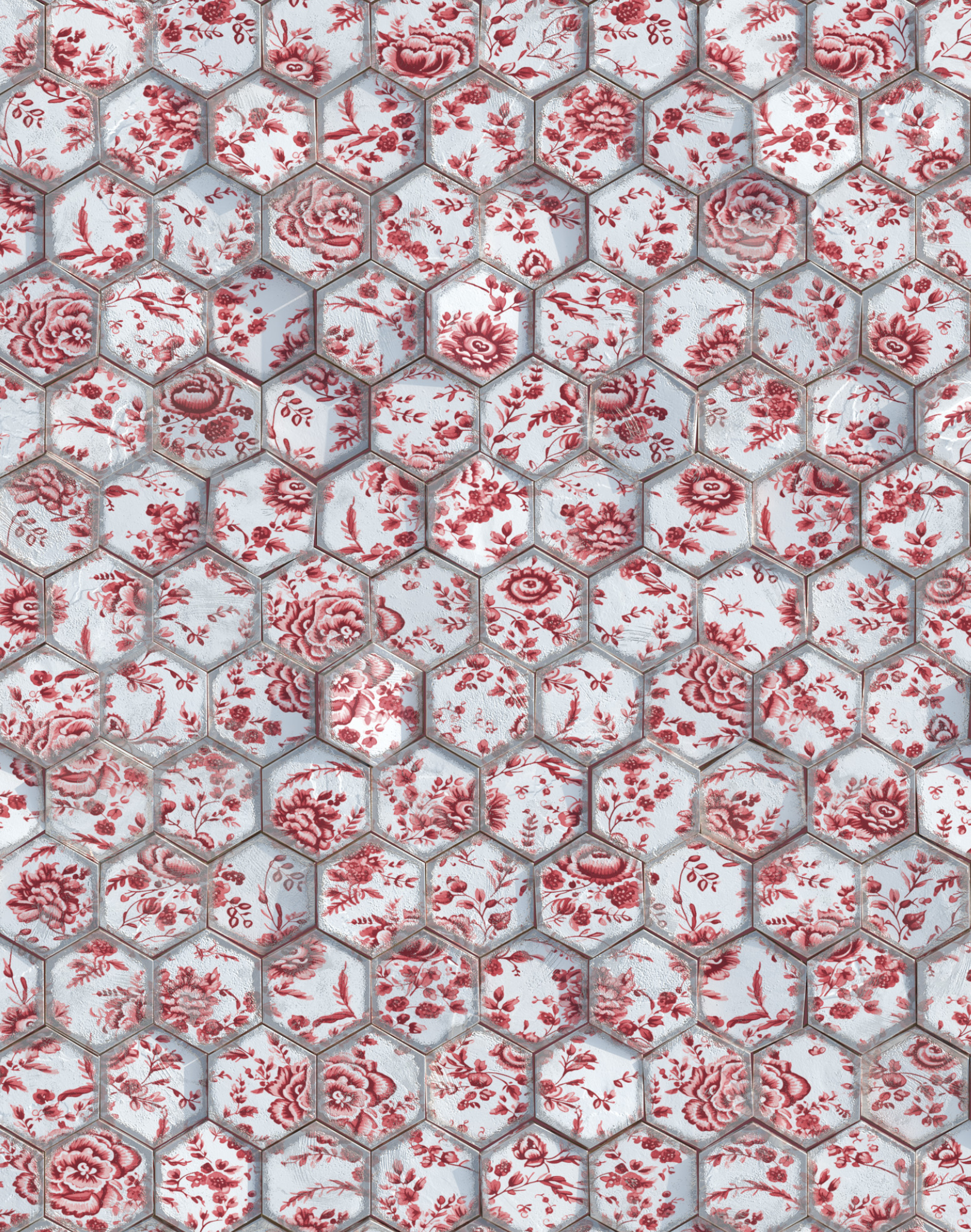 Hex Pattern Rdl Hex, Royal Delft Red – The Pattern Collective