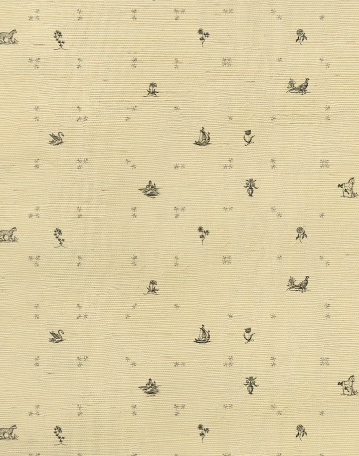 Hinterbloom Grasscloth, Pearlescent Noir WPLN0163