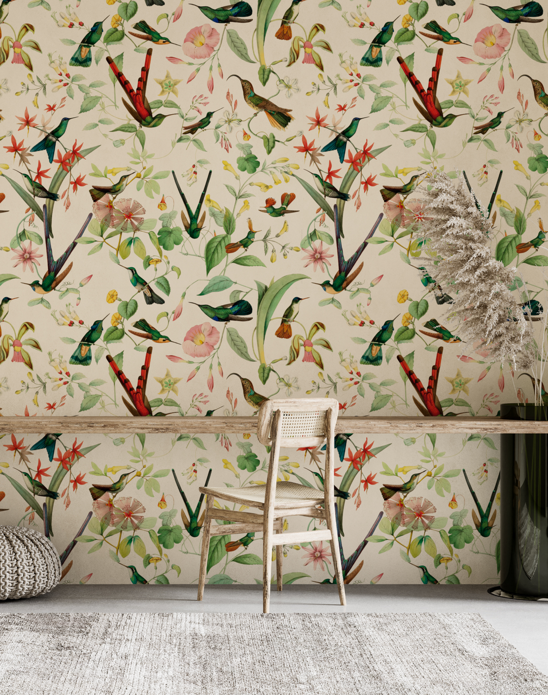 Hummingbirds Wallfabric