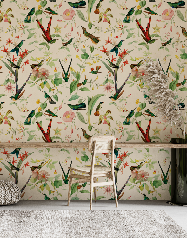 Hummingbirds Wallfabric