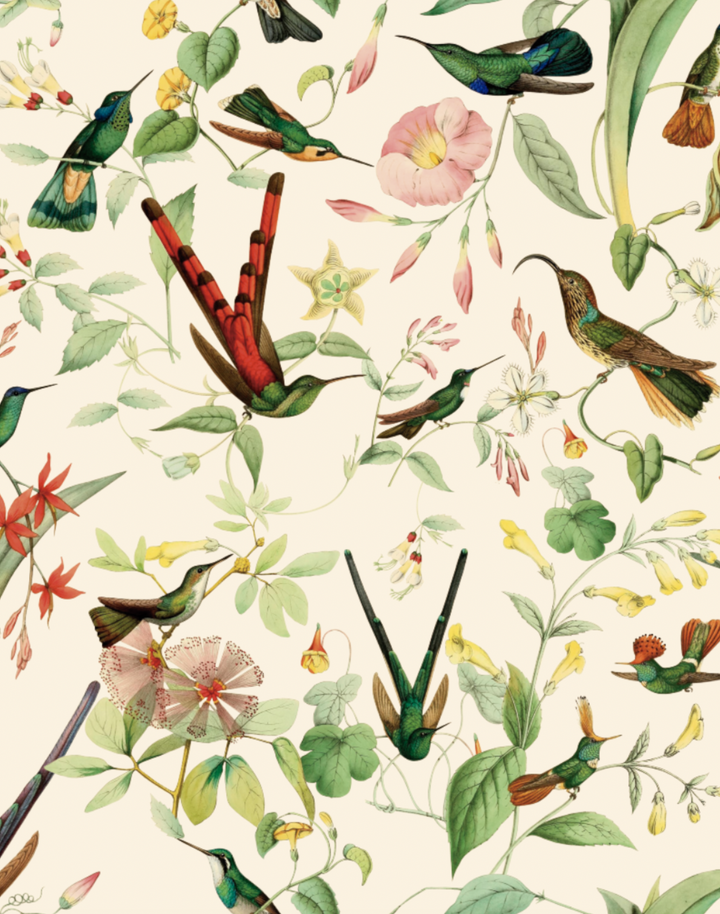 Hummingbirds Wallfabric