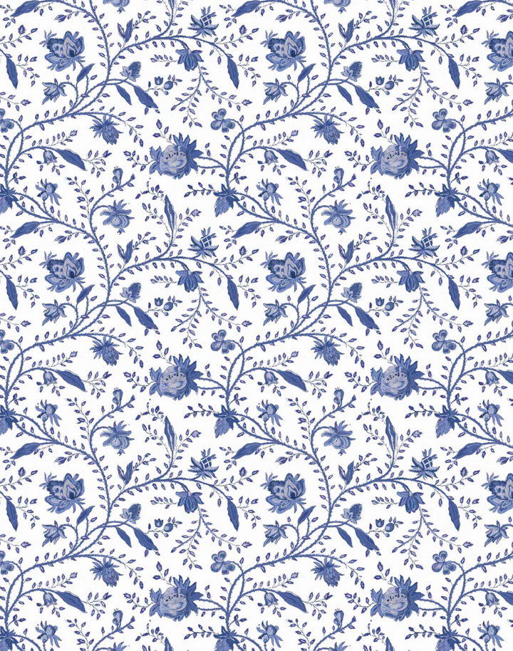 Indienne Floral, Delft Blue