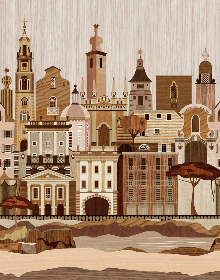 Italianate Mural, Marquetry