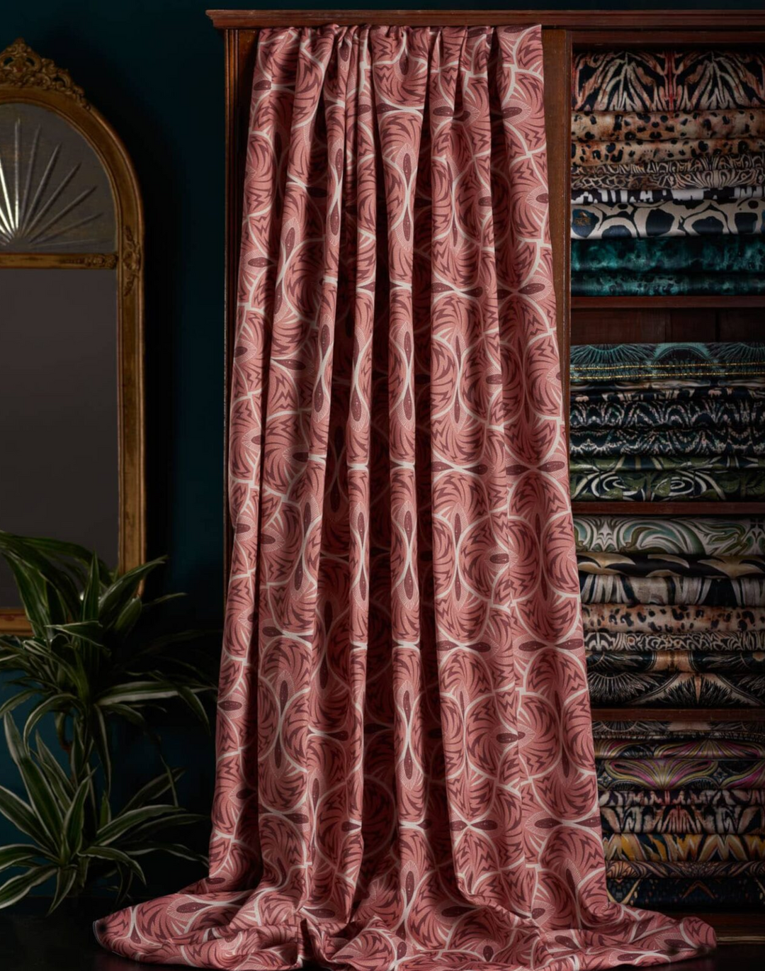 Jazz Herringbone Fabric, Coral