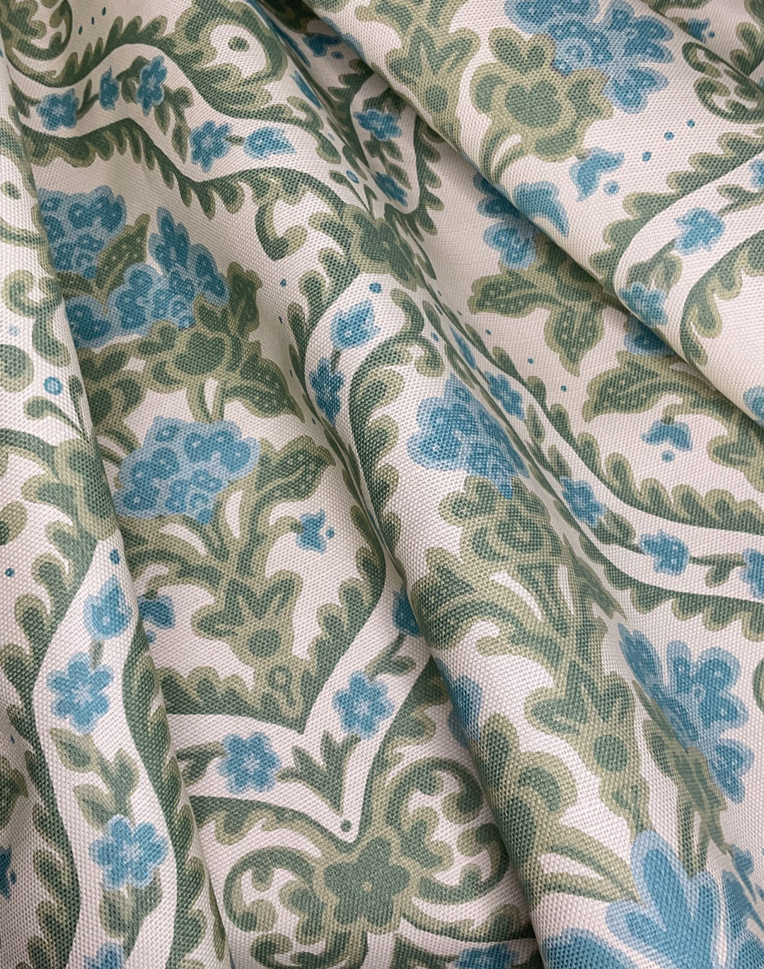 Joyce, Green Blue - Linen Fabric
