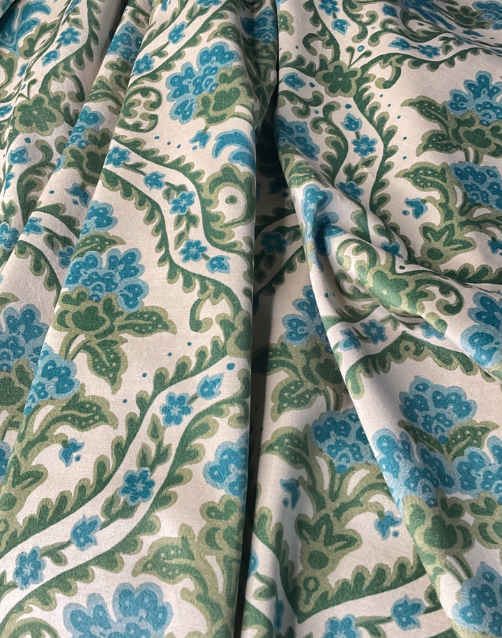 Joyce, Green Blue - Velvet Fabric