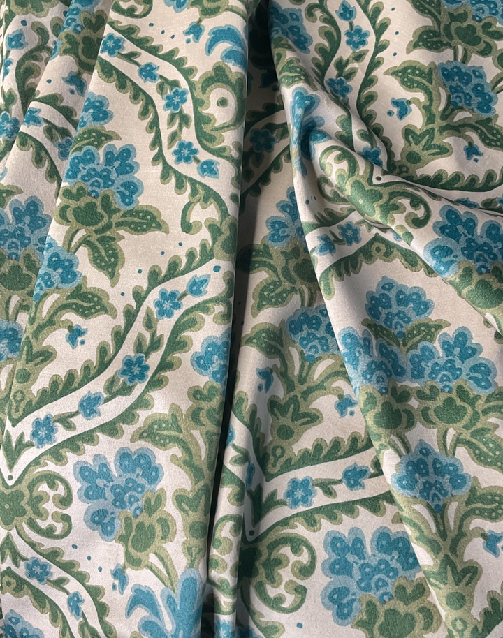 Joyce, Green Blue - Velvet Fabric