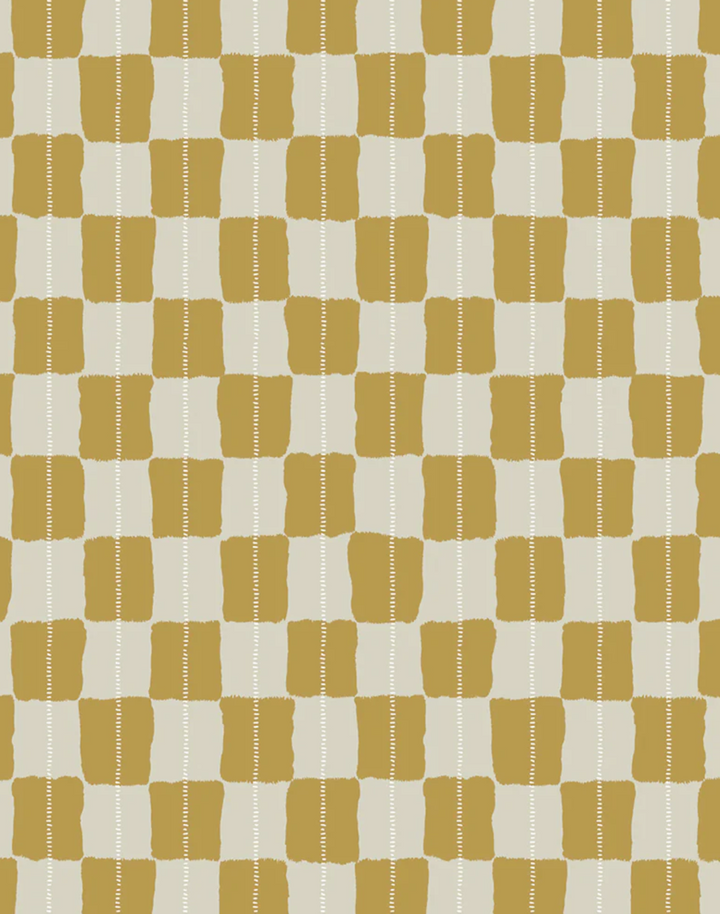 Karin Linen Fabric, Mustard / Sand