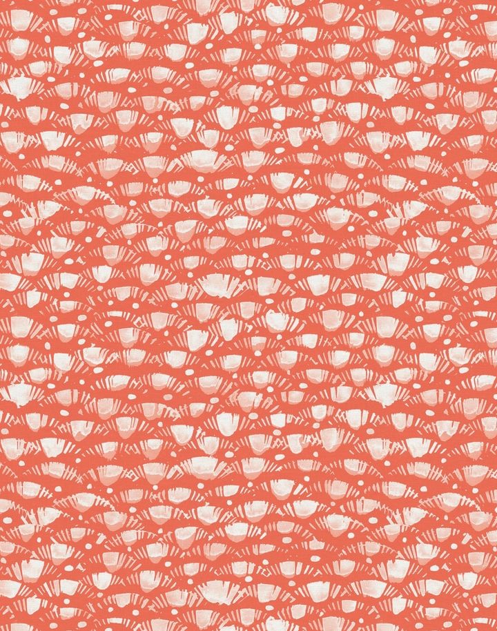 Lea, Coral - Linen Fabric