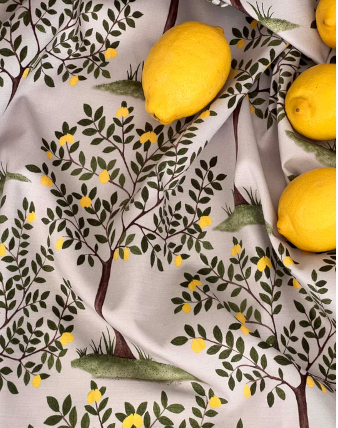 Lemon Grove Fabric, Olive Green