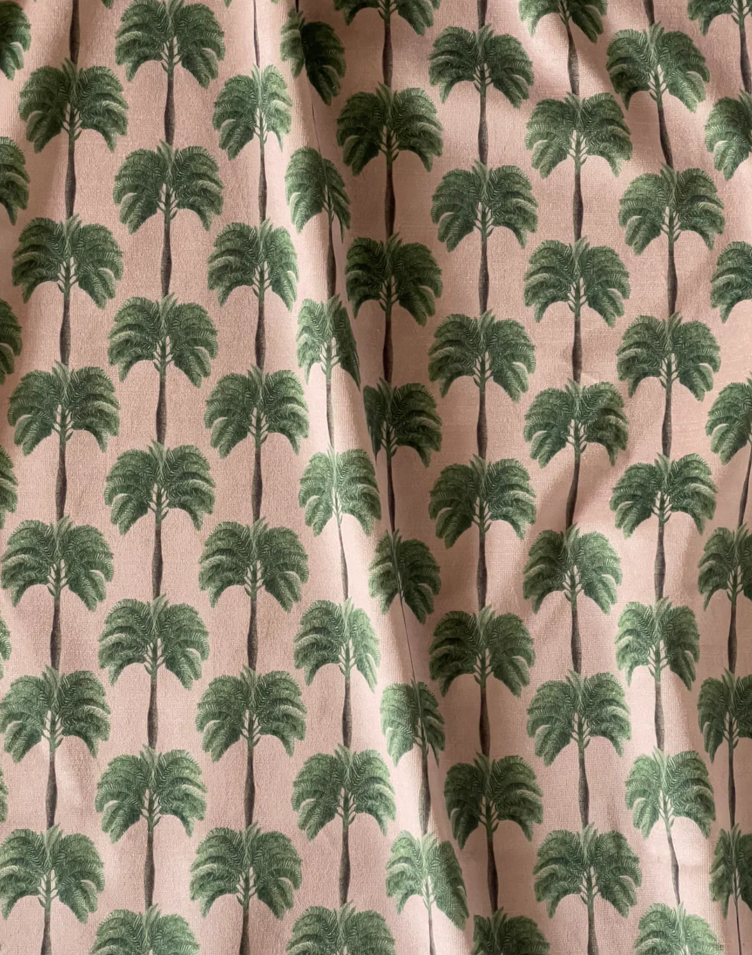 Little Palma Velvet Fabric, Flamingo