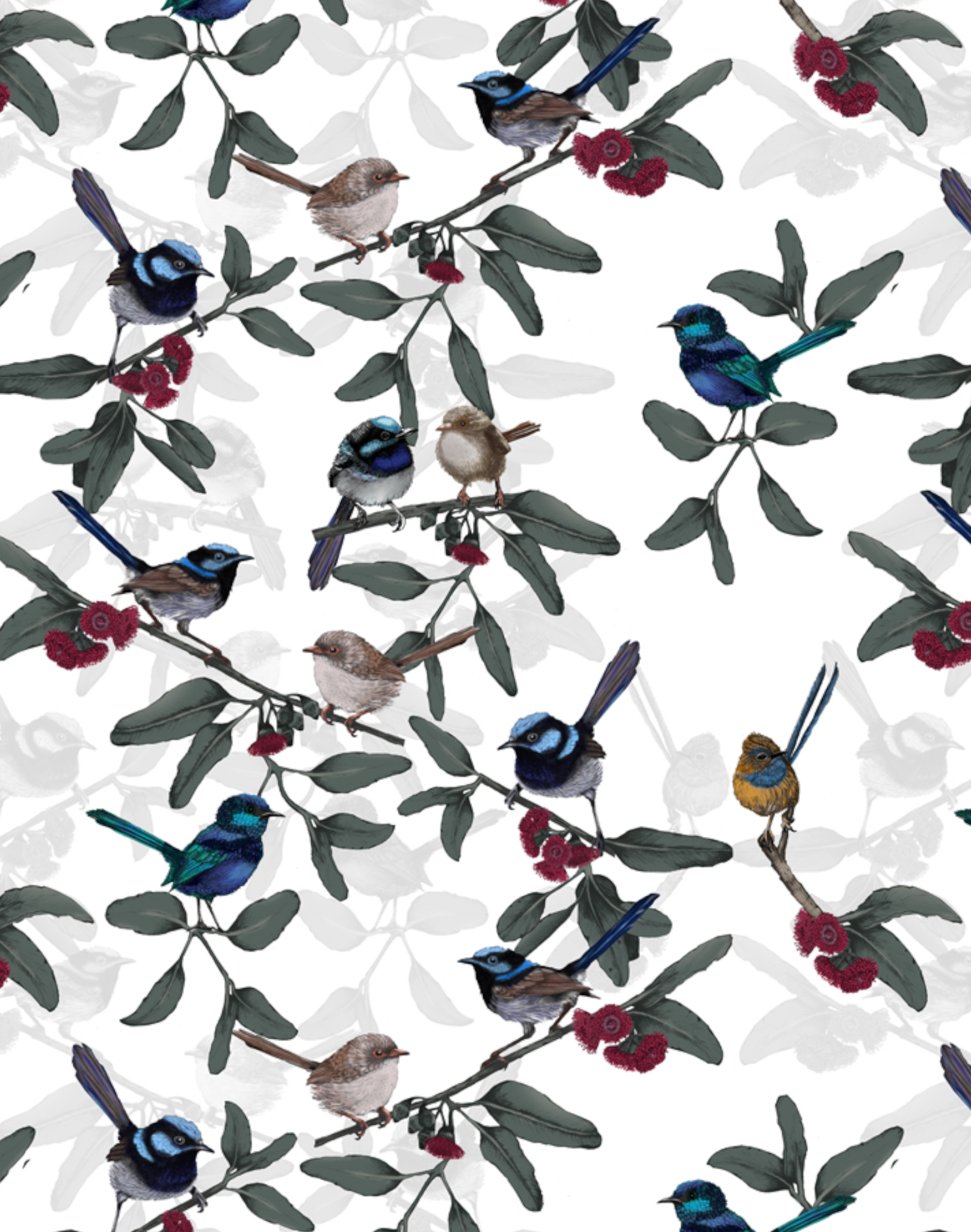 Little Wrens, White – The Pattern Collective