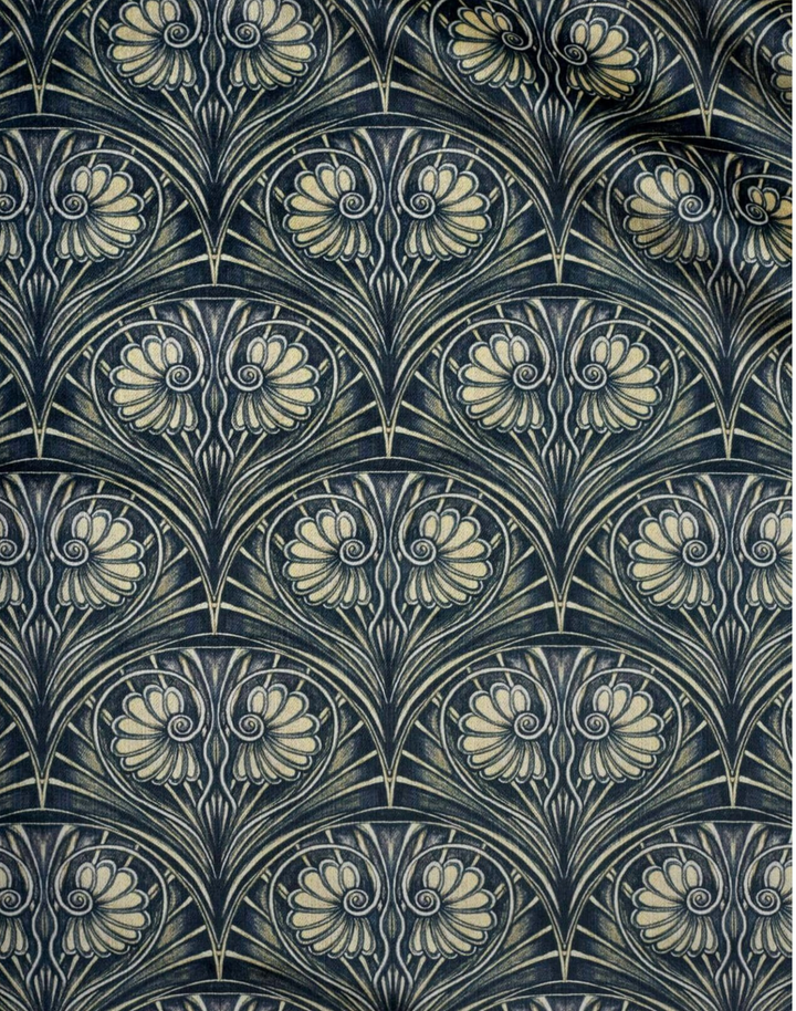 Loulou Velvet Fabric, Black Deco