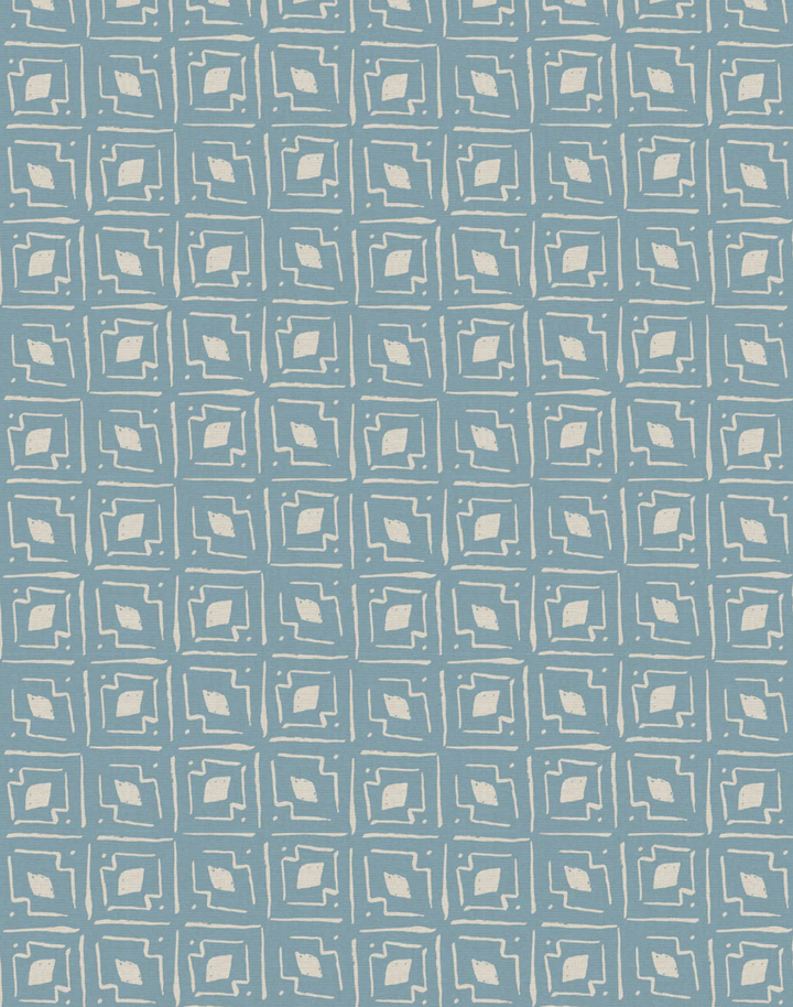Lulu, Day Blue - Linen Fabric
