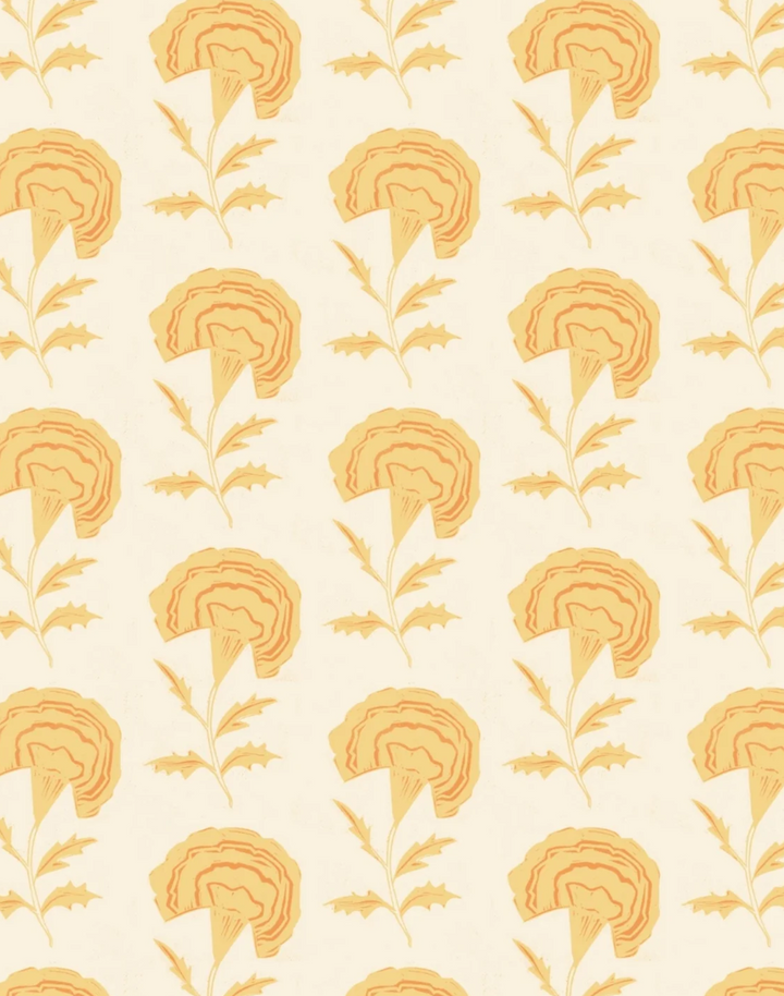 Marigold, Yellow - Linen Fabric