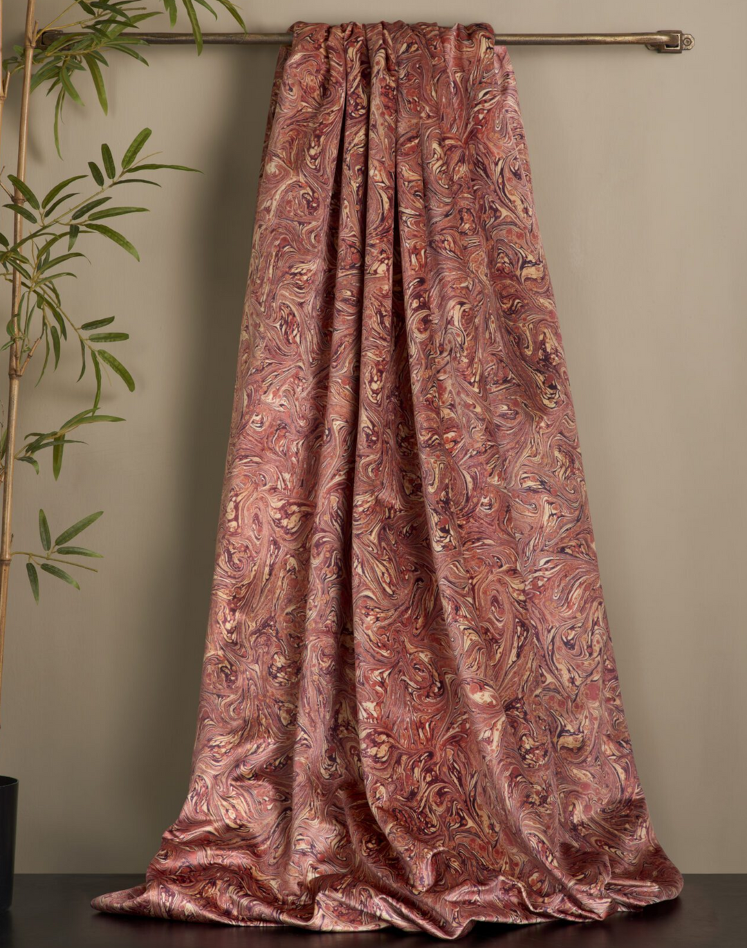 Meredith Velvet Fabric, Rouge