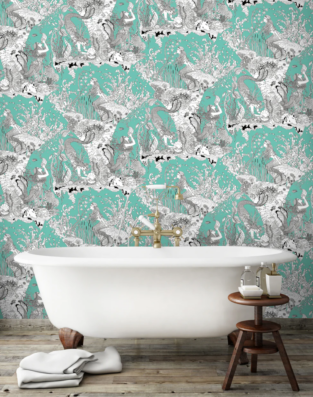 Mermaids Wallpaper, Aqua