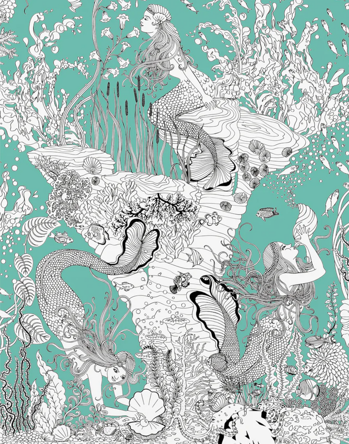 Mermaids Wallpaper, Aqua