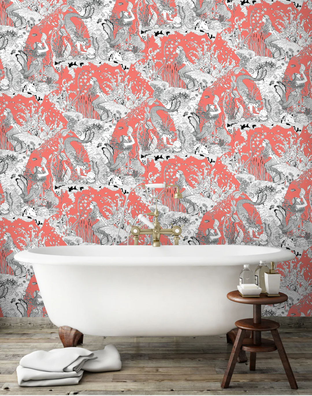 Mermaids Wallpaper, Coral