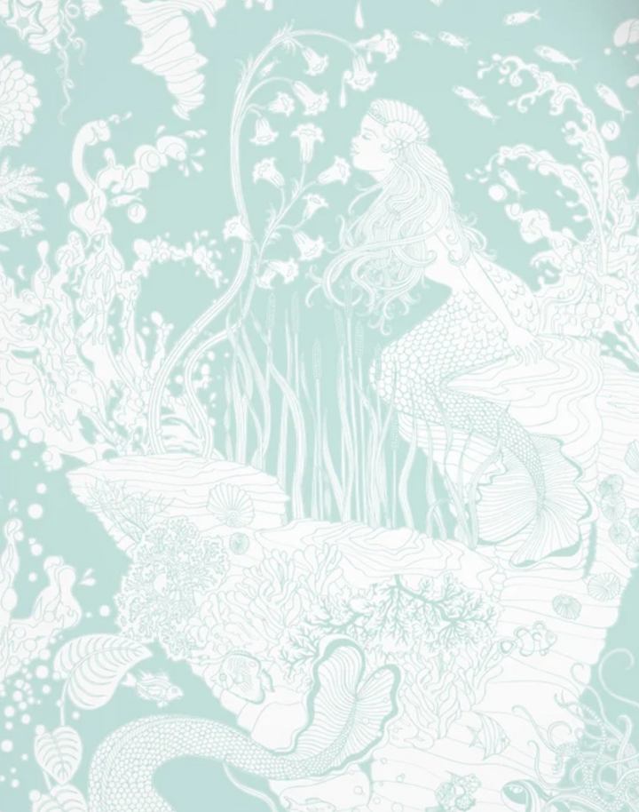 Mermaids Wallpaper, Seafoam