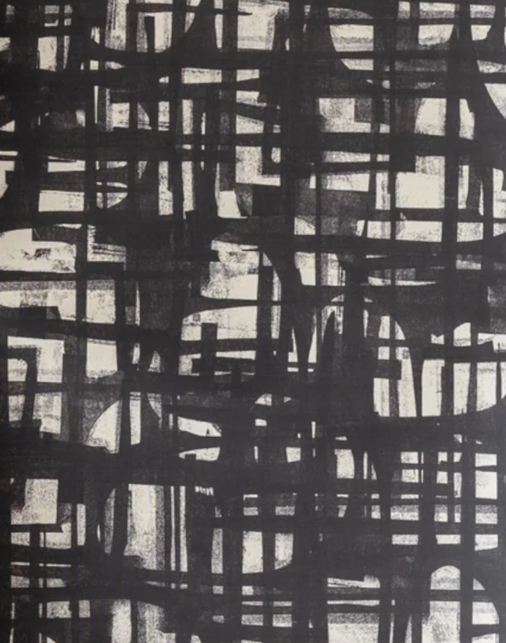 Grasscloth Monoprint, Charcoal