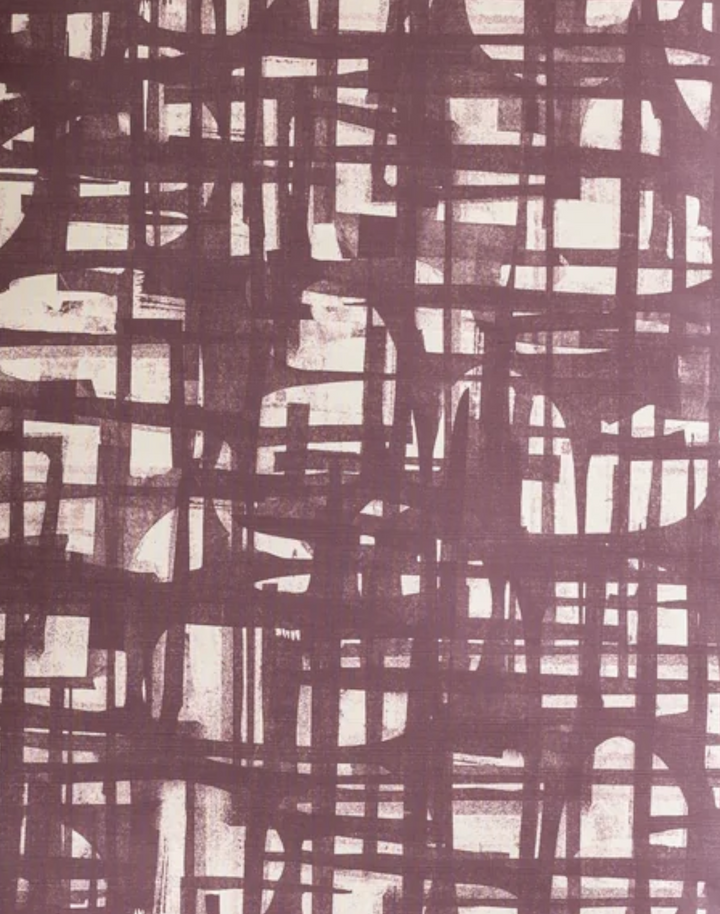 Grasscloth Monoprint, Raisin