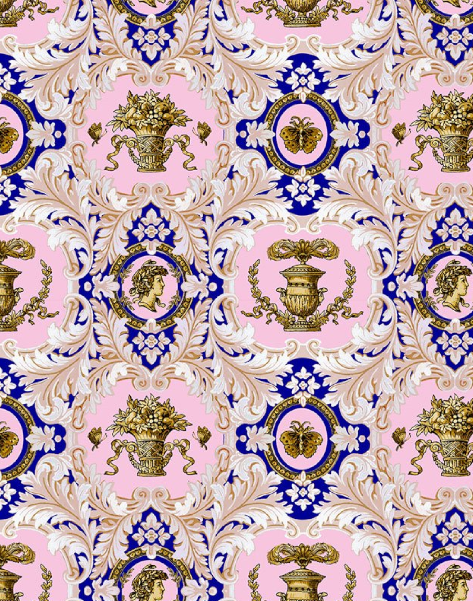 Neo Renaissance, Pink & Navy – The Pattern Collective