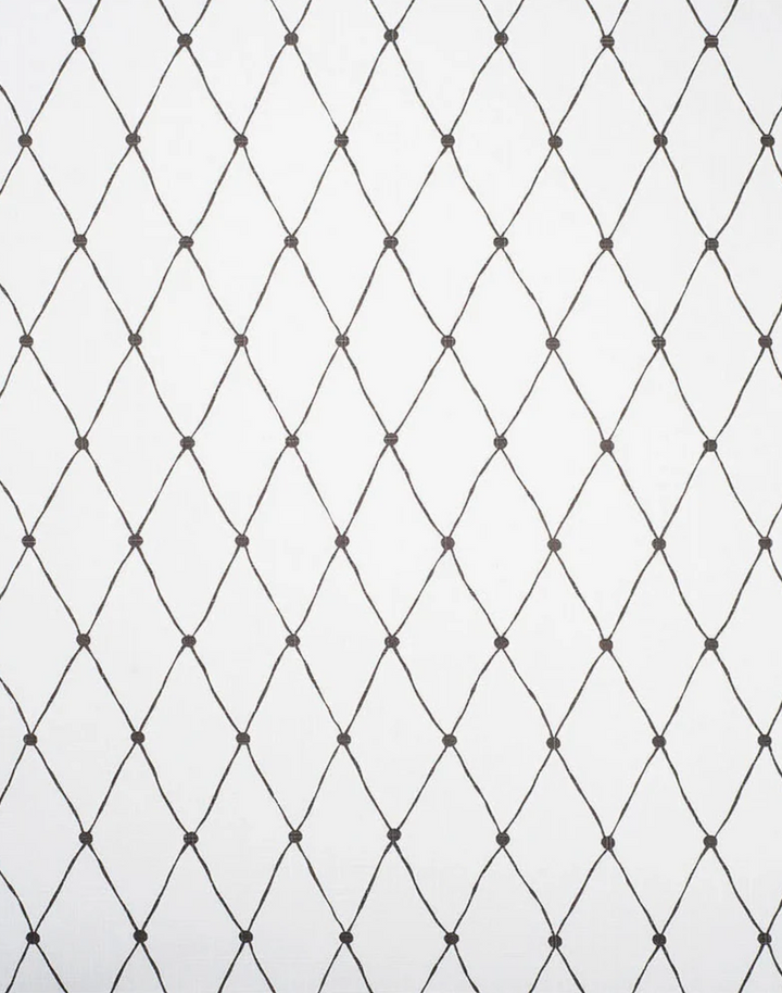 Net Cotton Fabric, White / Black