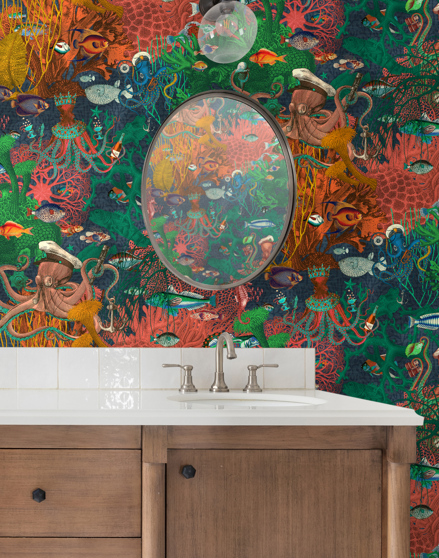 octopus wallpaper bathroom
