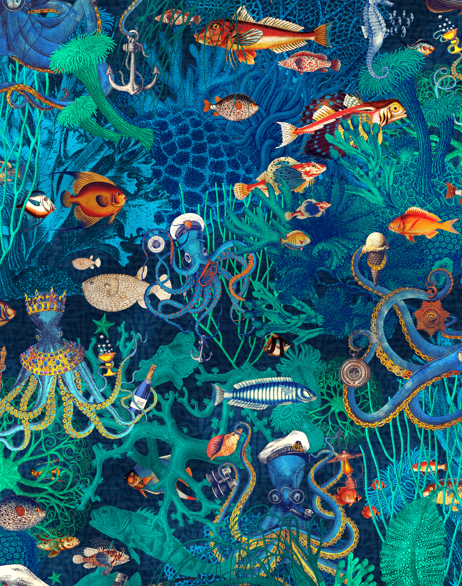 OCTOPUS TURQUOISE BLUE – The Pattern Collective