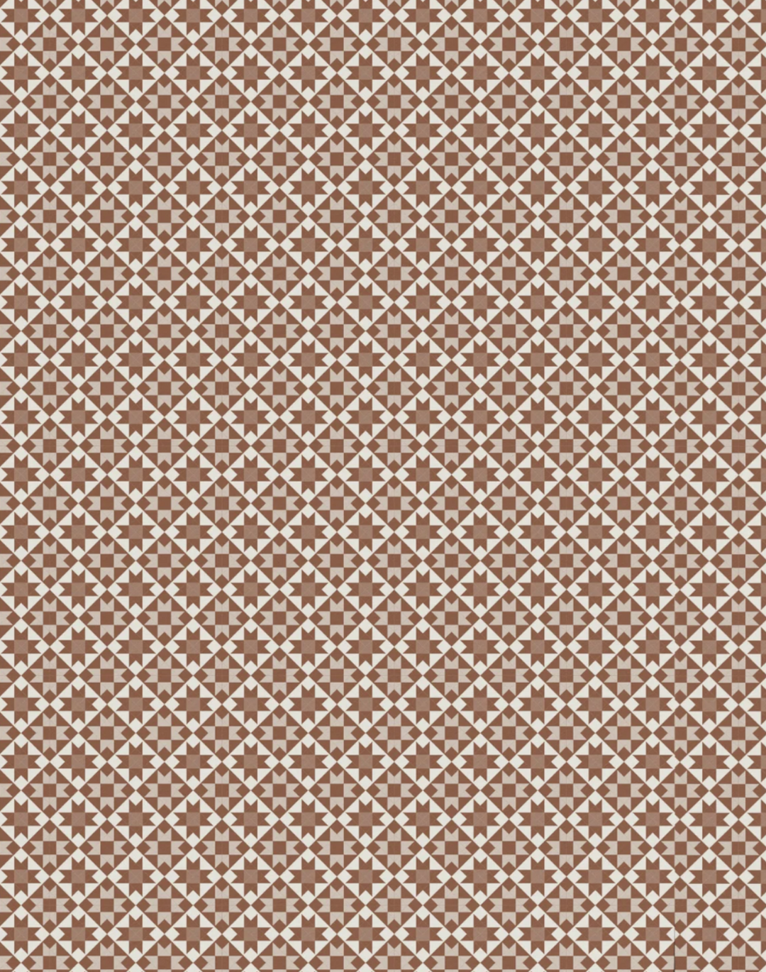 Ohio Star Quilt Block, Rust