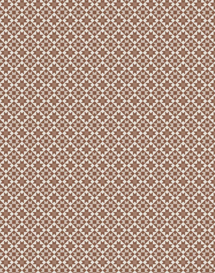 Ohio Star Quilt Block, Rust