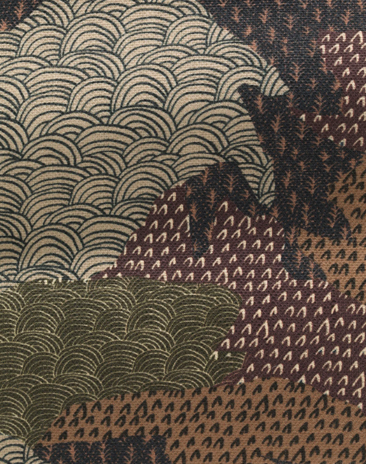 Ordnance Survey, Autumn Berry - Linen Fabric