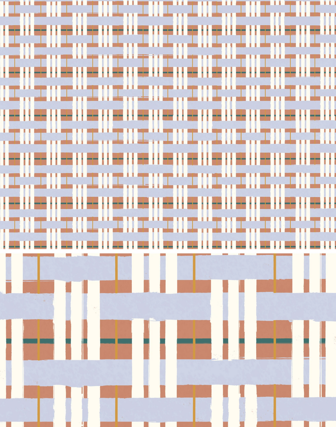Painterly Plaid, Peach