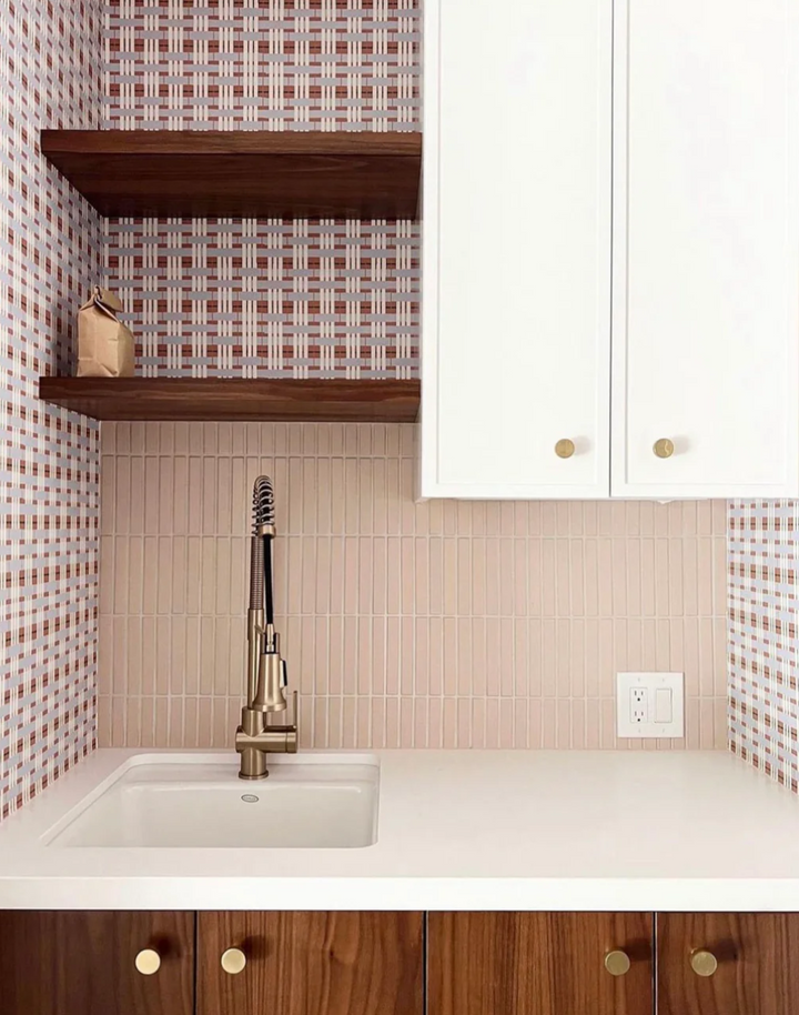 Painterly Plaid, Peach