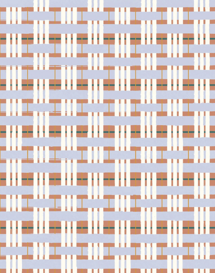 Painterly Plaid, Peach
