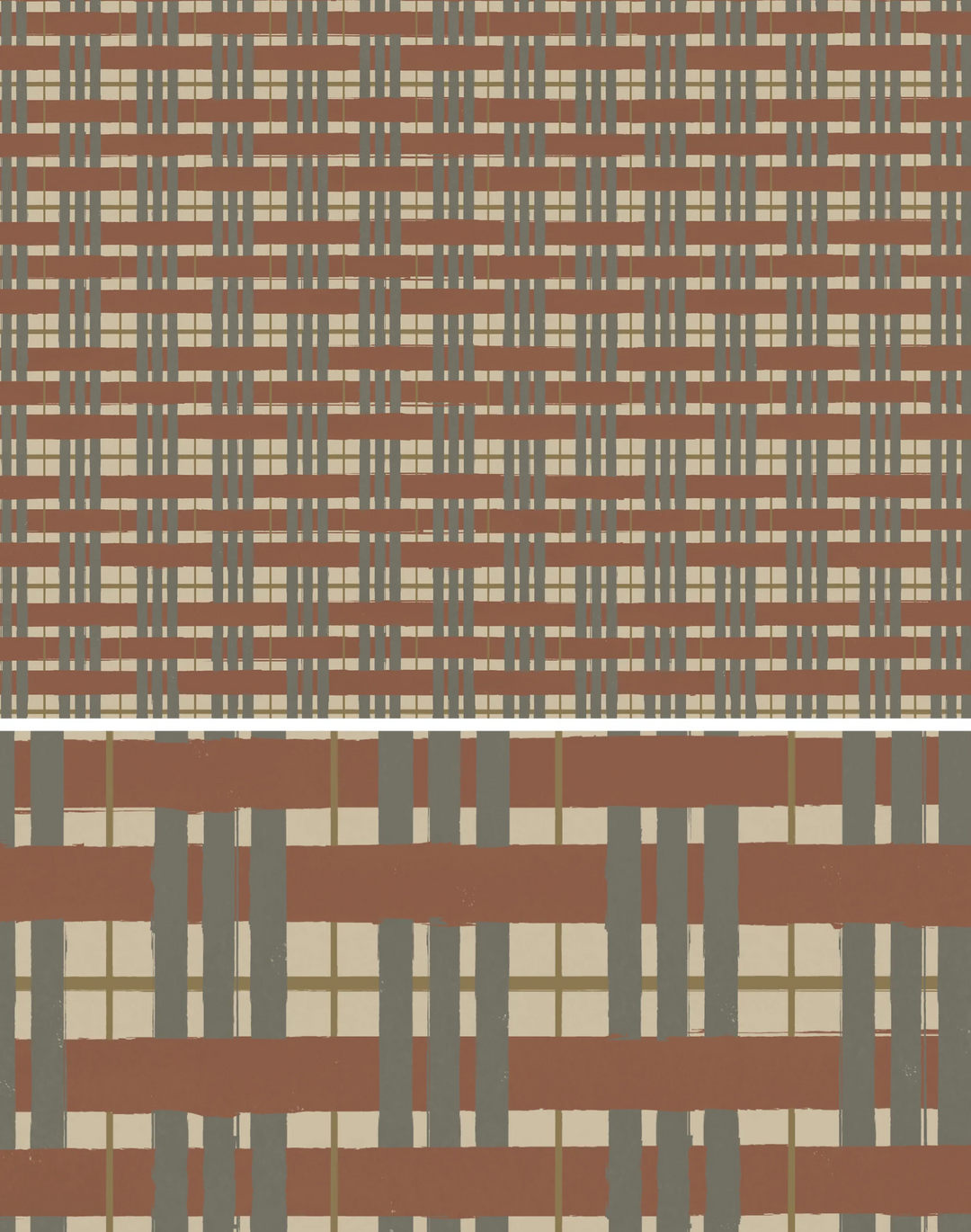 Painterly Plaid, Rust