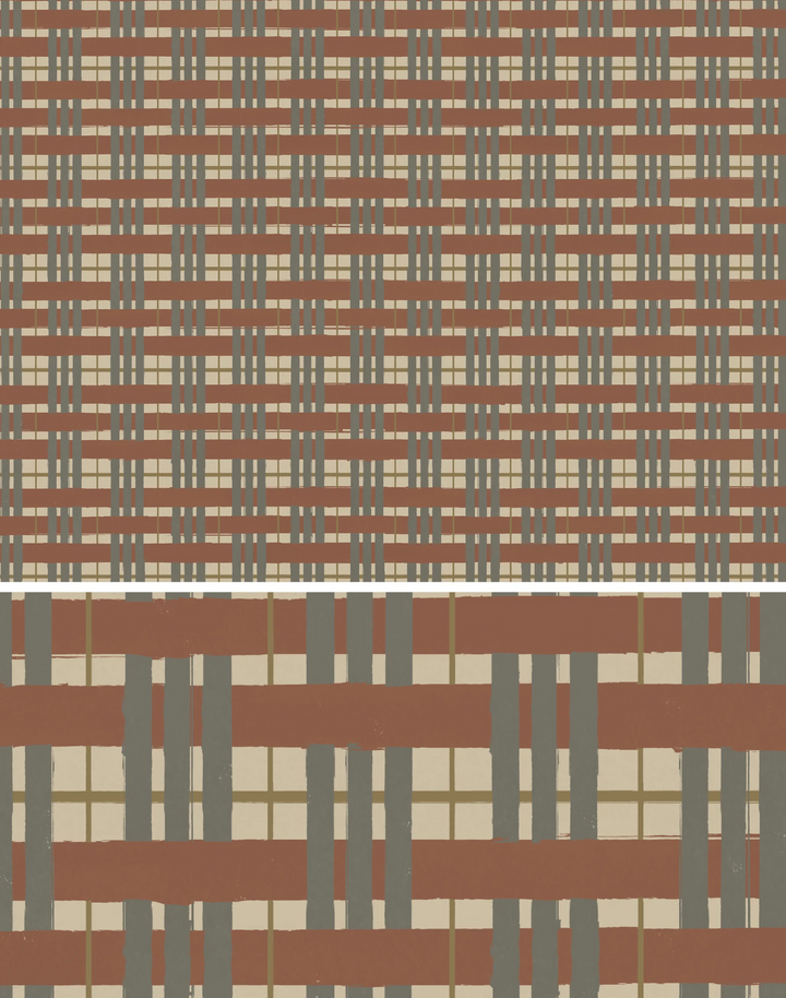 Painterly Plaid, Rust