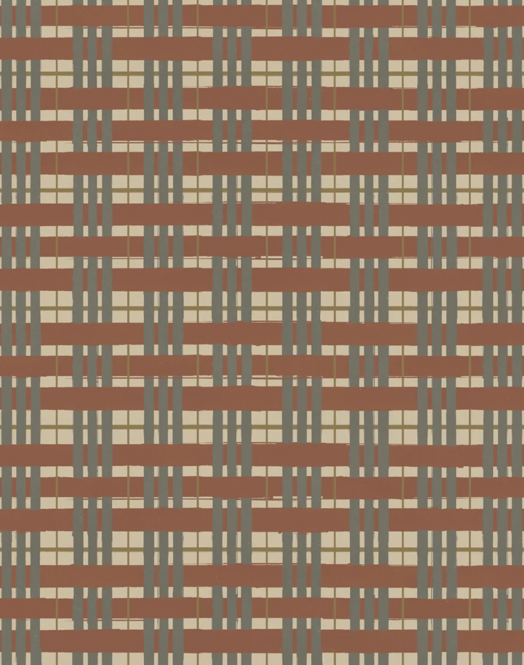 Painterly Plaid, Rust