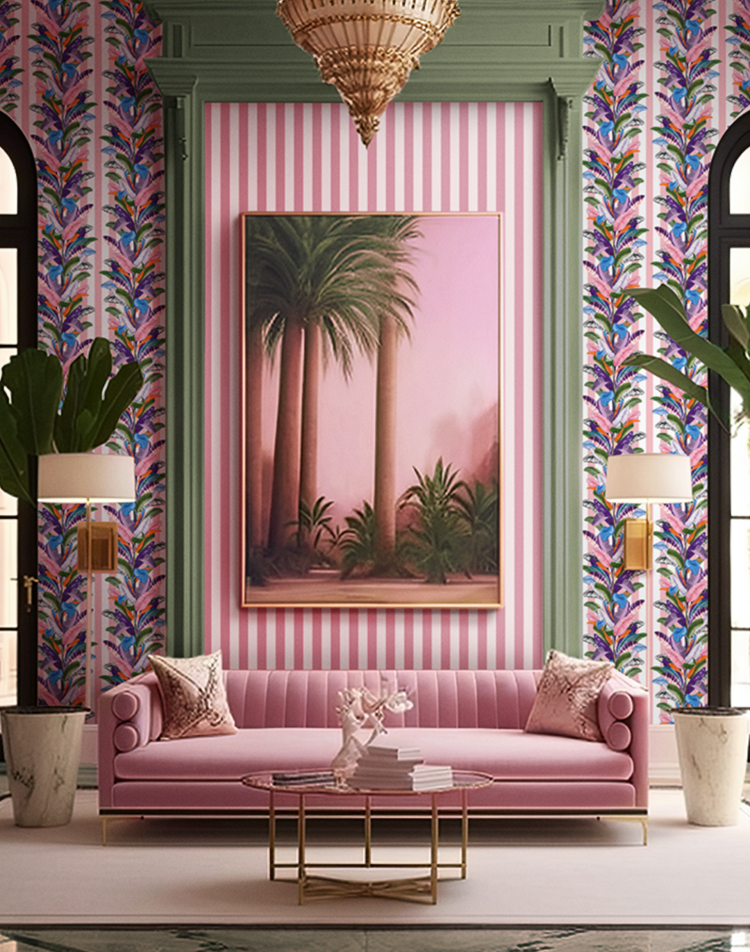 Palm Springs, Pink/White Stripe