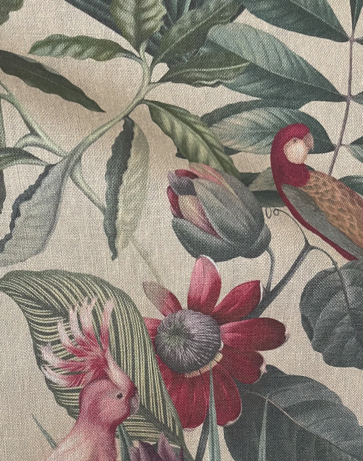 Passiflora Linen Fabric, Antique