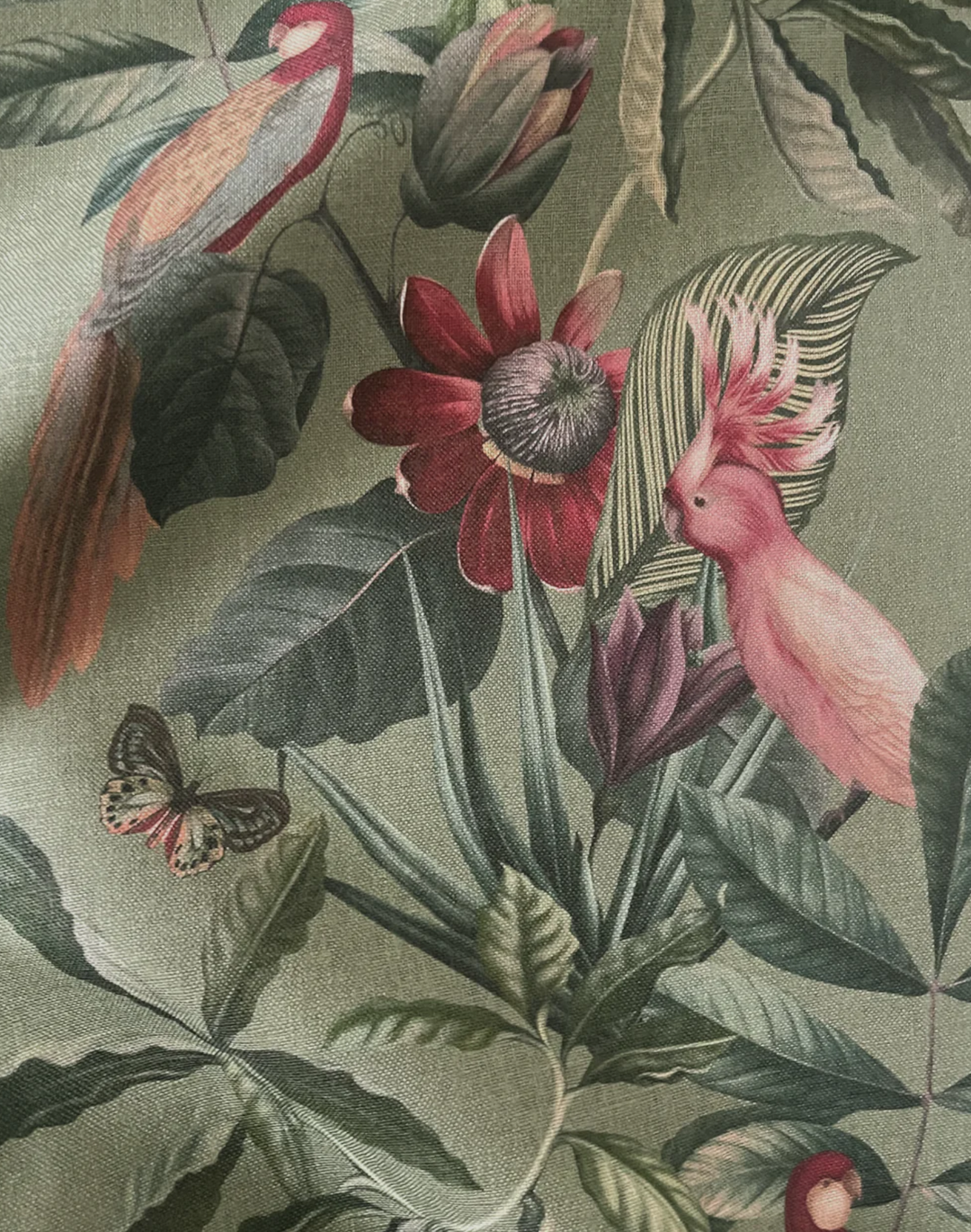 Passiflora Linen Fabric, Sage